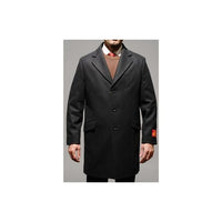 Men's Charcoal Fully Lined Wool Blend Car Coat