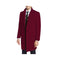 Mens Three Quarter Dark Burgundy Wool Car Coat