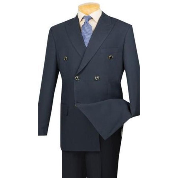 Mens Navy Vinci Mens Blazer Fabric Double Breasted Sport Coat Jacket