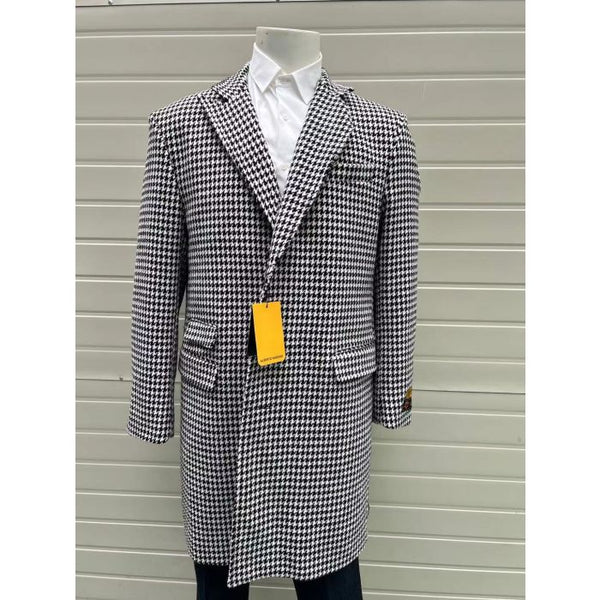 Mens Vintage Overcoat Black and White