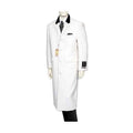 Mens Wool Coat Cashmere Full Length Top White Overcoat