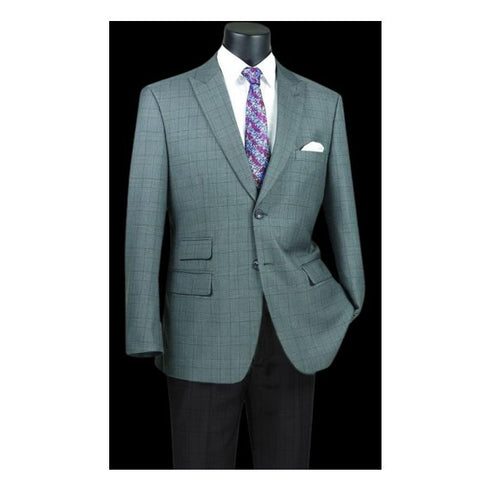 Gray Plaid Blazer - Mens Gray Windowpane Sportcoat