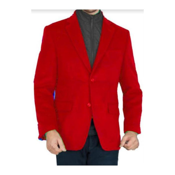 Red Mens Winter Blazer - Cashmere and Wool Winter Fabric Sport Coat