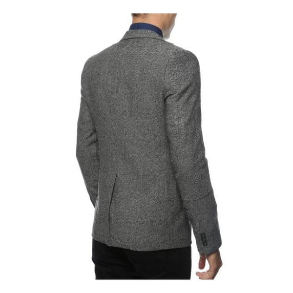 Black And White Tweed Blazer - Gray Herringbone Sport Coat - Slim Fit Mens Blazer