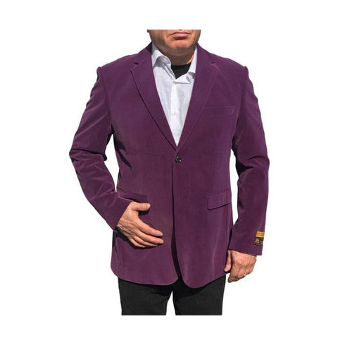 Alberto Nardoni Purple Velvet Velour Blazer Overcoat